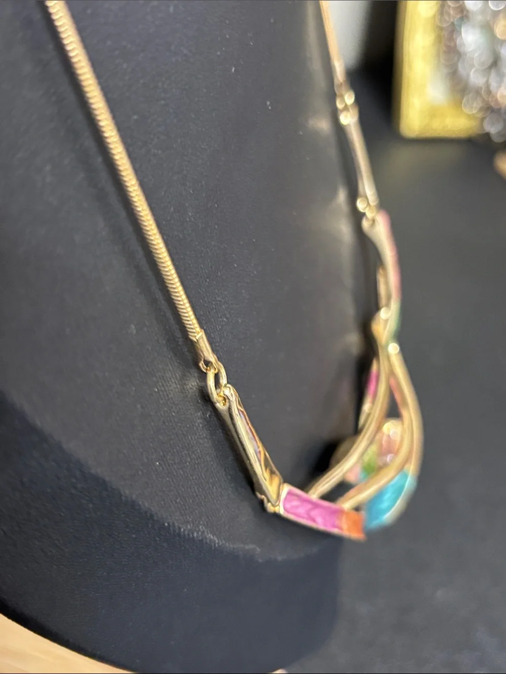 Multicolor Retro Colorful Enamel Layered Necklace - Women Jewelry